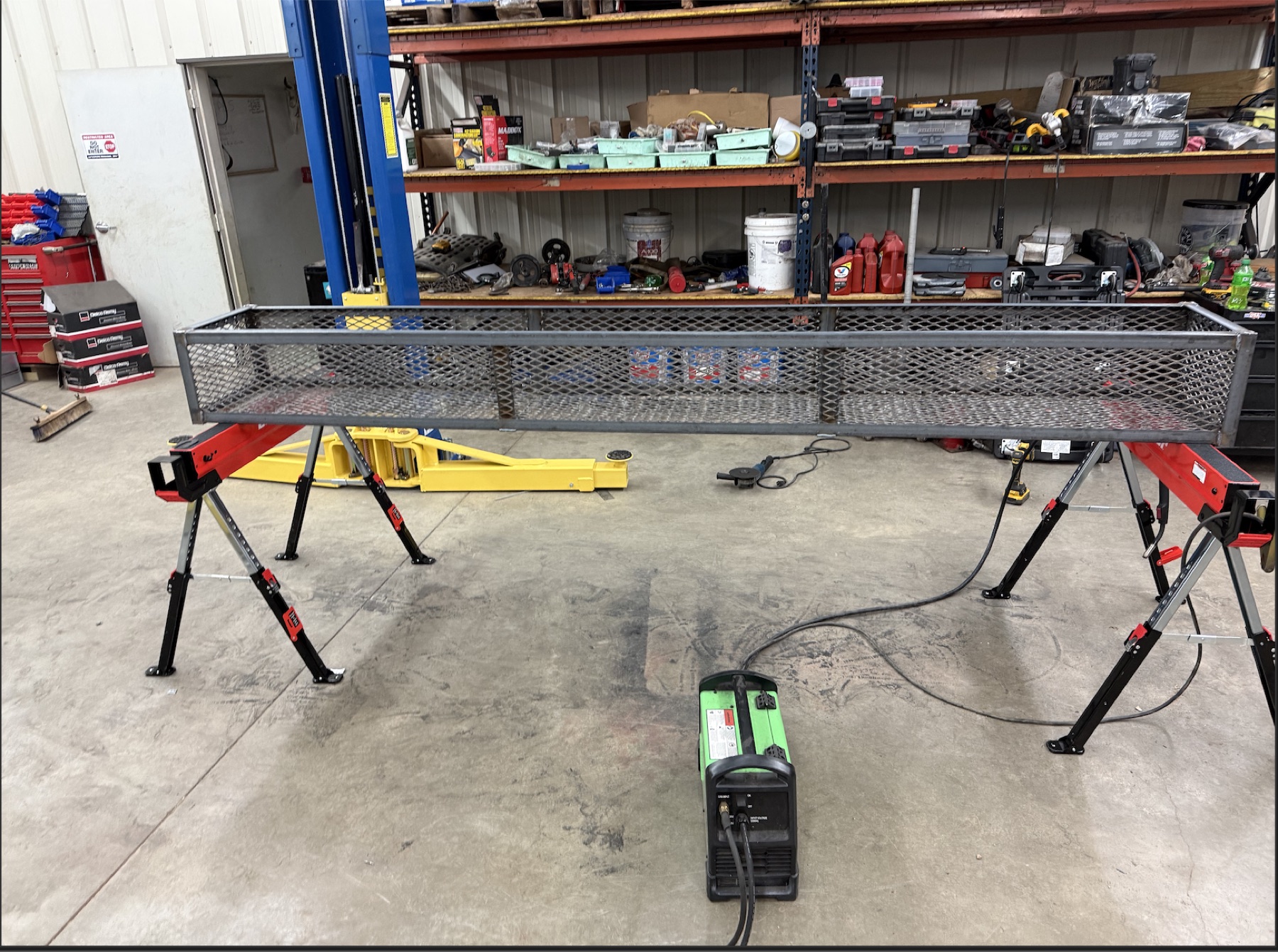 Custom wire basket fabricated in the Longcreek shop
